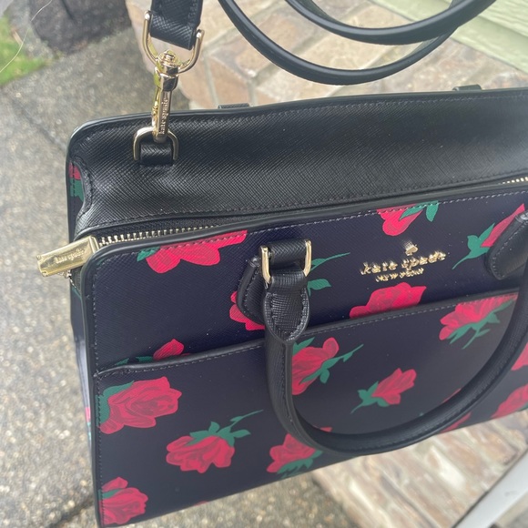 Kate Spade Madison Ross Toss Printed Rose Medium Satchel; NWOT - Picture 11 of 16